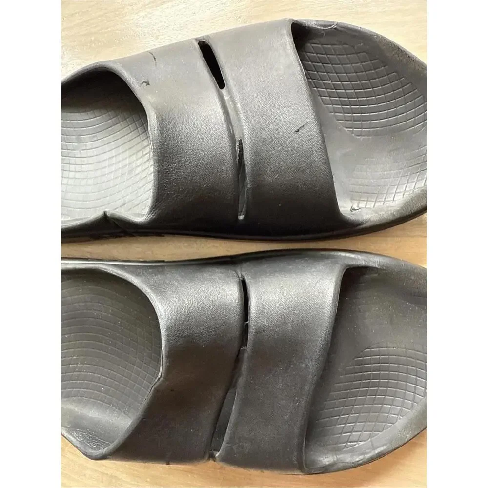 Oofos OOahh Recovery Slides Mens 14 Womens‎ 16 Black Sport Sandal Comfort Arch